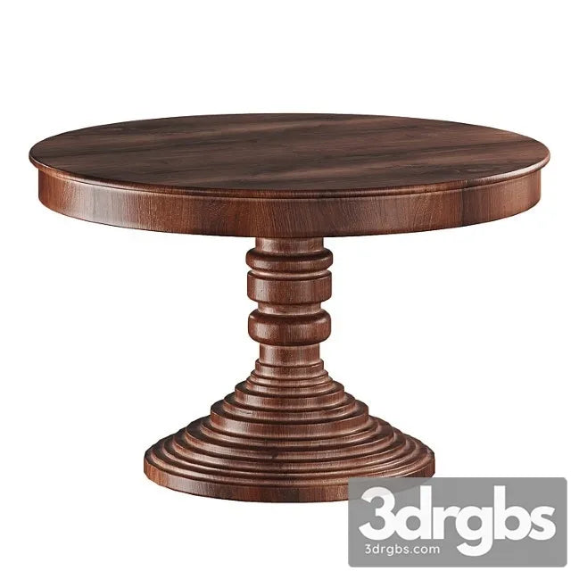 Round Dining Table In Classic Style 3D Model Free