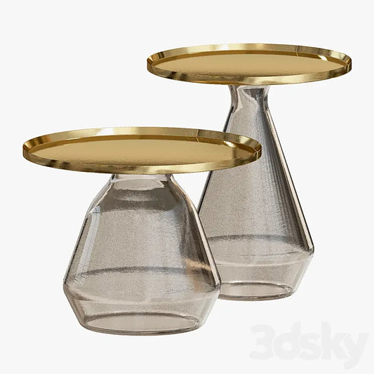 round glass side table 3DSMAX Model