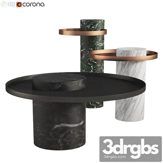 Salute Side Table Coffee Table Collection 3D Model Free