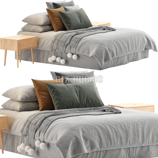 Scandinavian Bed 1 3dsMax Model