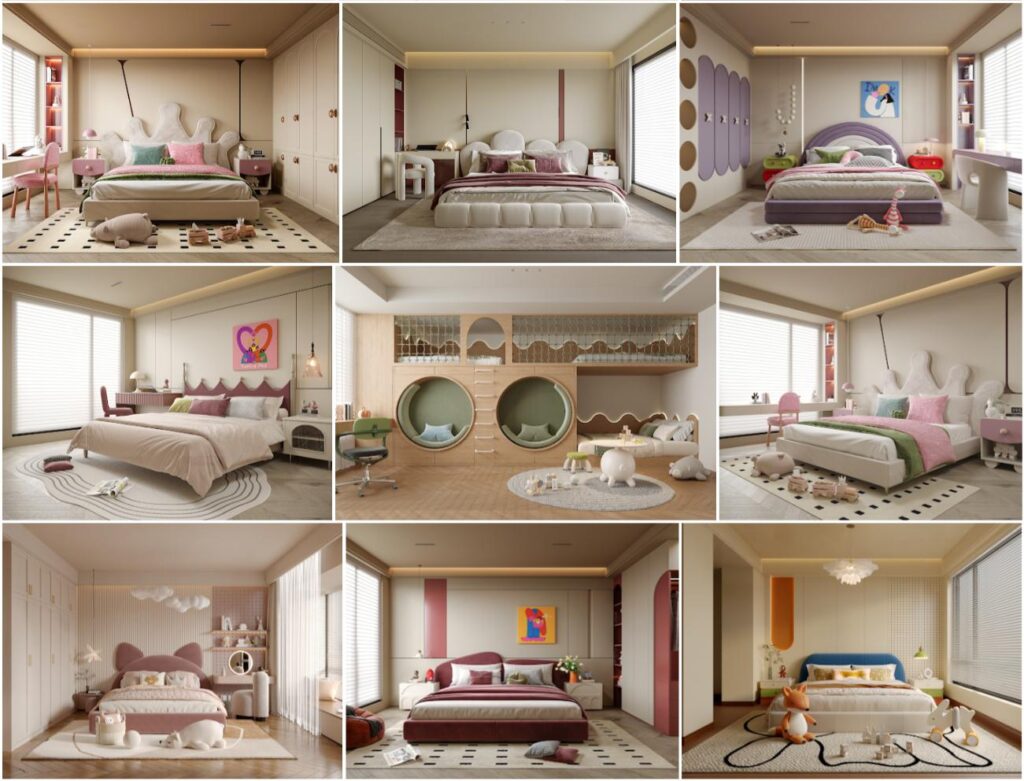 Sketchup-BED KID 2025 (50 files- 12 Gb ) vol 1