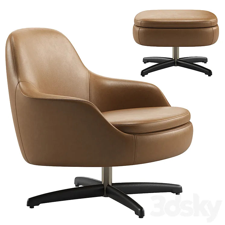 Sendai Swivel Armchair by Minotti 3DSMAX Model