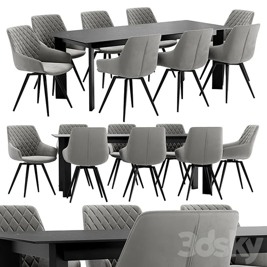 Seoul Dining Chair and Track Table 3DSMAX Model