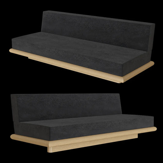 Serax - Sofa licot black + frame oak natural Ono 3 3ds Max
