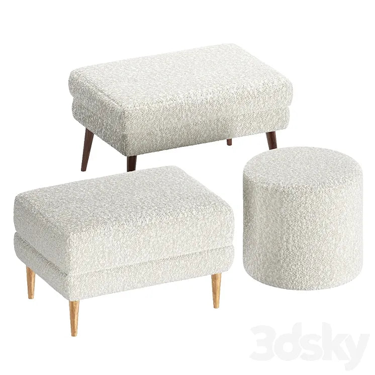 Set of Poufs La Redoute Interieurs 3DSMAX Model