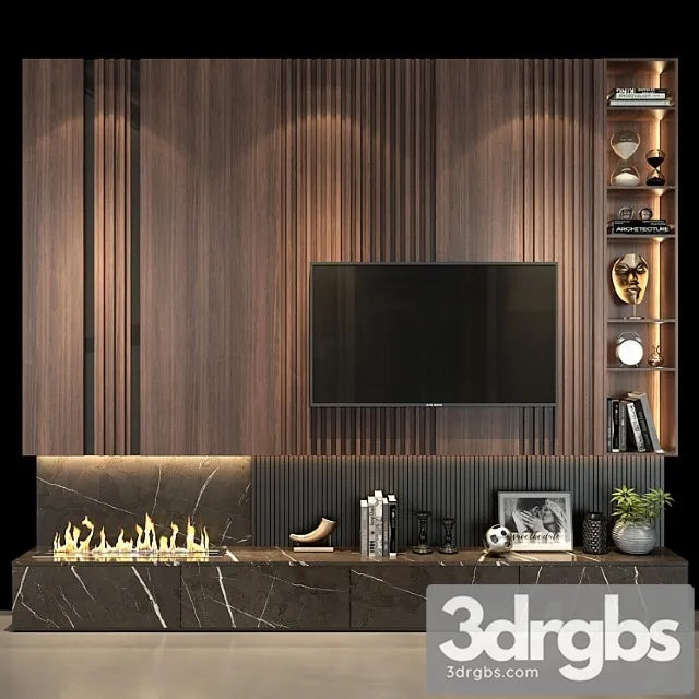 Set TV Wall 58 3D Model Free