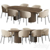 Shell Back dining chair and Moon Table 3DSMAX Model