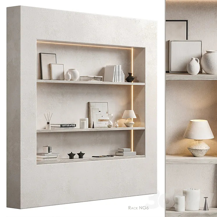 Shelving unit NG6 with Zara Home decor 3DSMAX Model