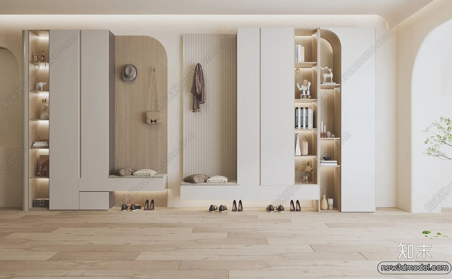 Shoe Cabinet and Racks – 3D Models for Interior – 125