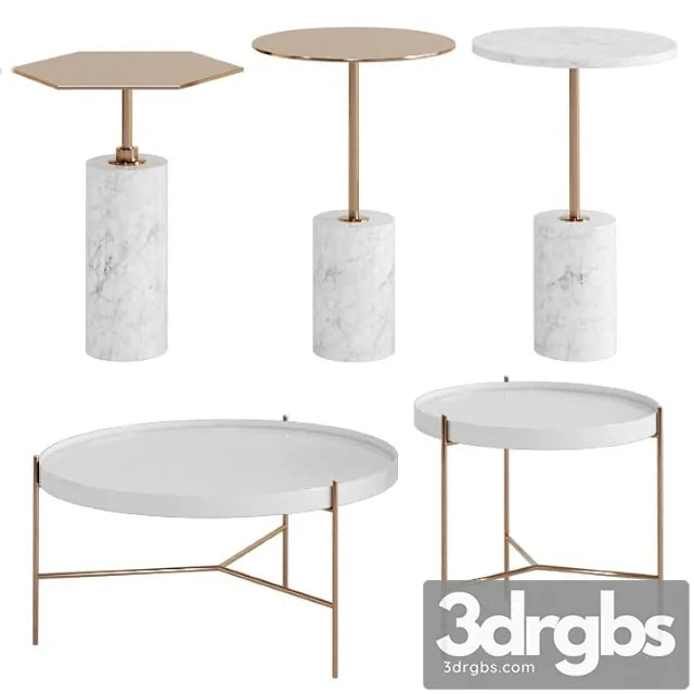 Side & coffee tables set 2 3D Model Free