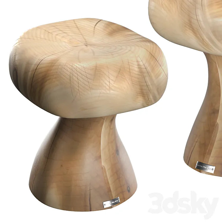 Sieben Riva 1920 Stool Contract Cedar 3DSMAX Model