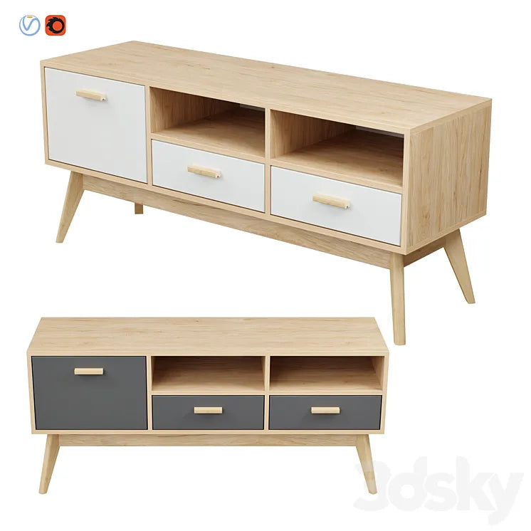 Skandica - Horten (Nordic Scandi) TV stand 3DSMAX Model