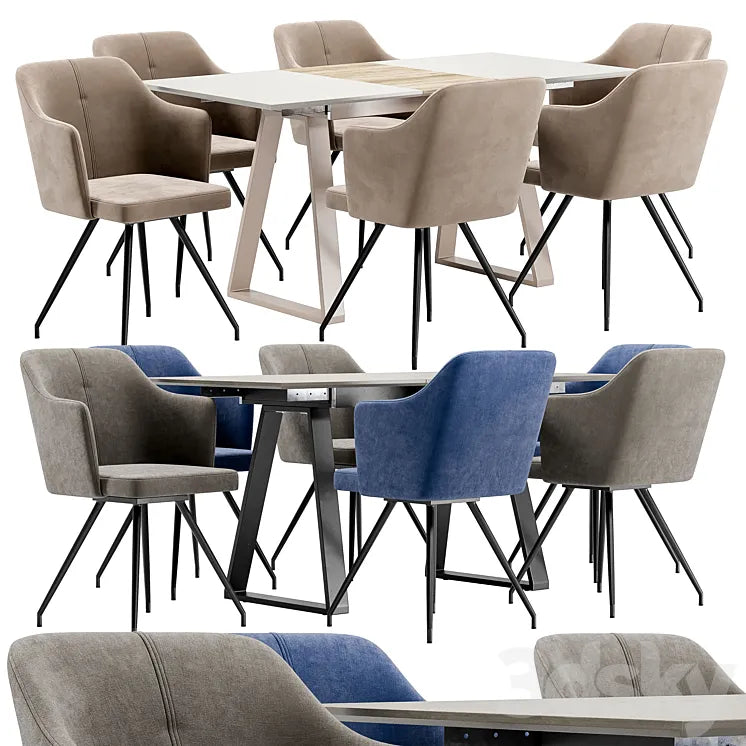 Sling Dining Chair and Detroit Table 3DSMAX Model