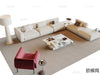 Sofa 3D Model with Cream Color – Furniture 3DS Max – 110