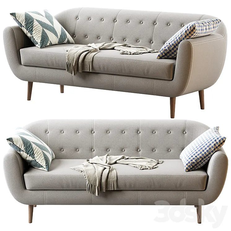 Sofa Rotterdam-3 Velvet Gray 3DSMAX Model
