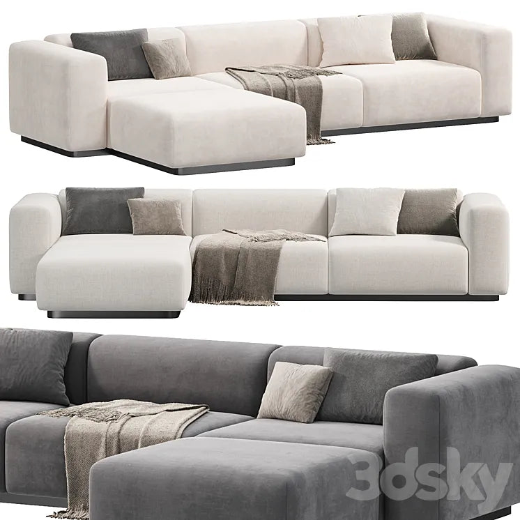 Soft Modular Sofa by Vitra 2 sofas 3DSMAX Model