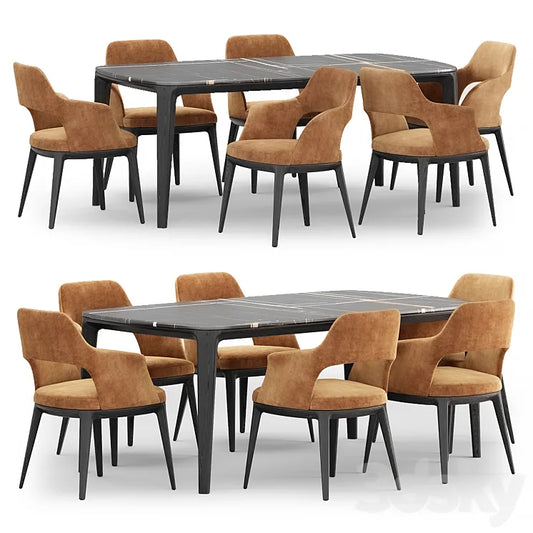 Sophie chair with Henry table by Poliform 3DSMAX Model
