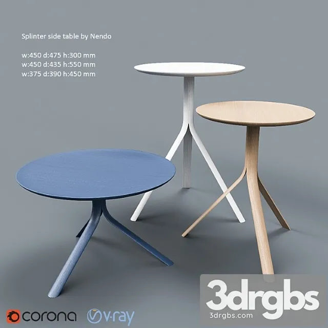 Splinter side table by nendo (oki sato) 2 3D Model Free