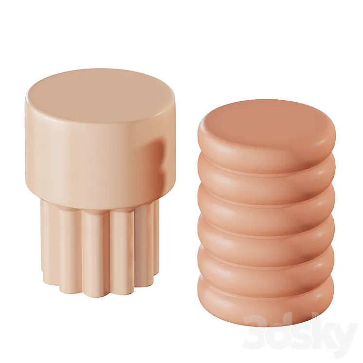 Stassi Mila Scallop Ceramic Indoor / Outdoor Stool | Rust 3DSMAX Model