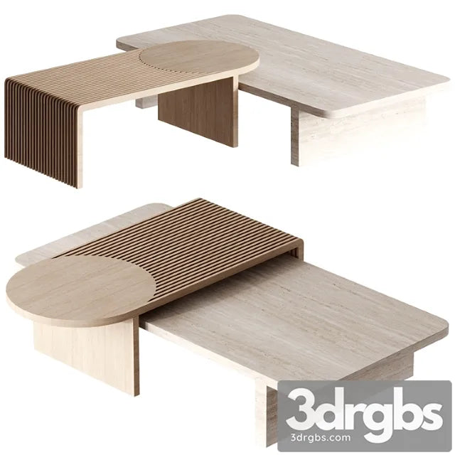 Stick And Stone Center Table By Dooq 3D Model Free