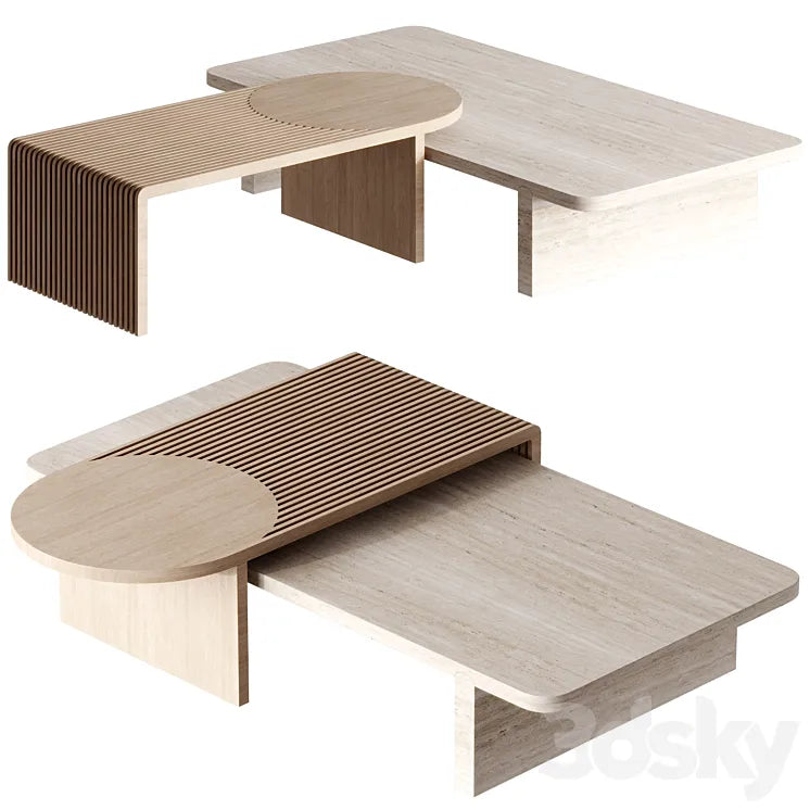 Stick and Stone center table by Dooq 3DSMAX Model
