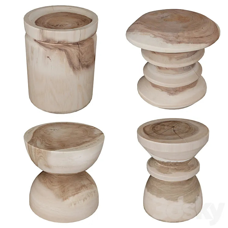 Stools Natural Uniqwa 3DSMAX Model