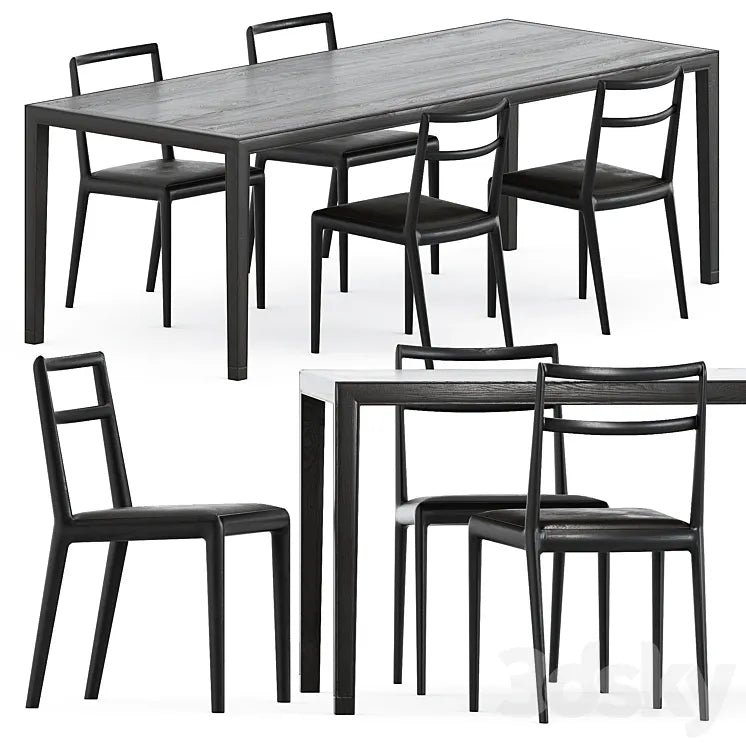 Straight back chair and Zhang table by Timeandstyle 3DSMAX Model