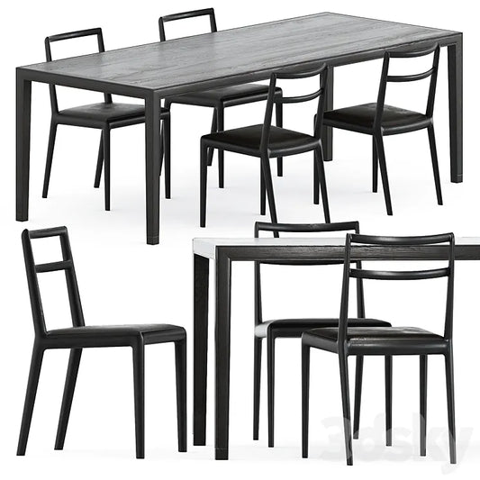 Straight back chair and Zhang table by Timeandstyle 3DSMAX Model