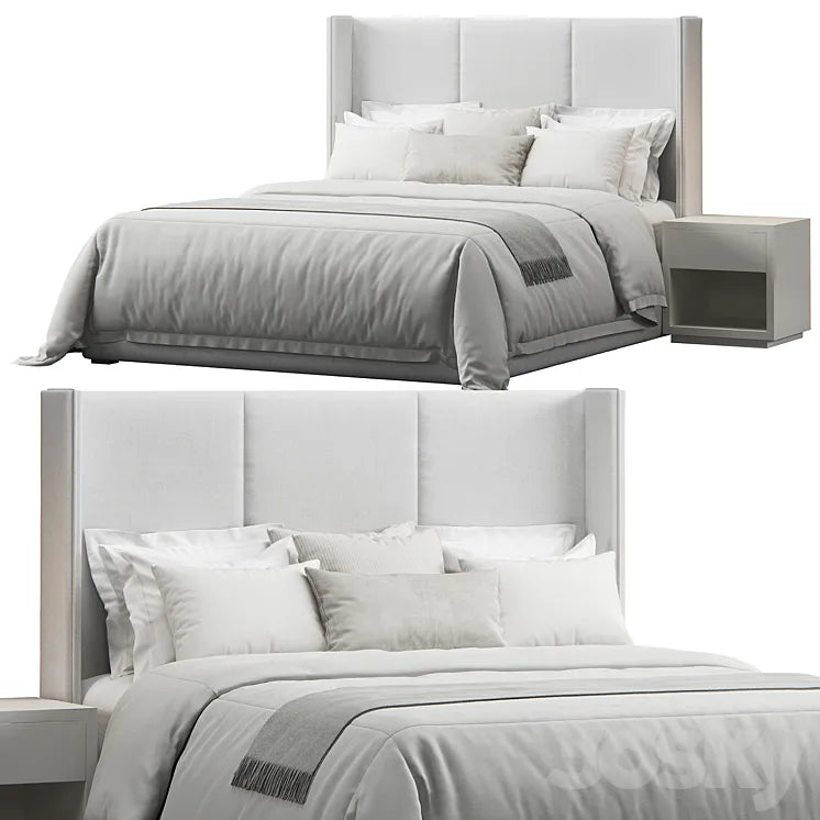 Striped Headboard Bed 3DSMAX Model