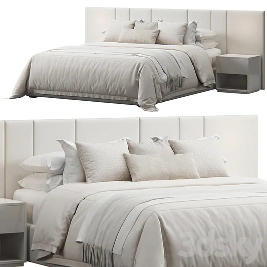Striped Panel Headboard Bed 3DSMAX Model
