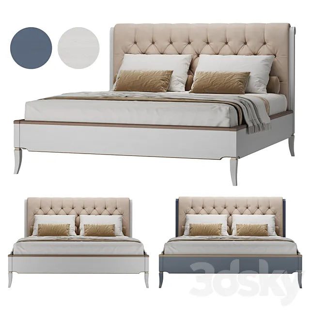 Stuart bed with soft headboard. 3ds Max