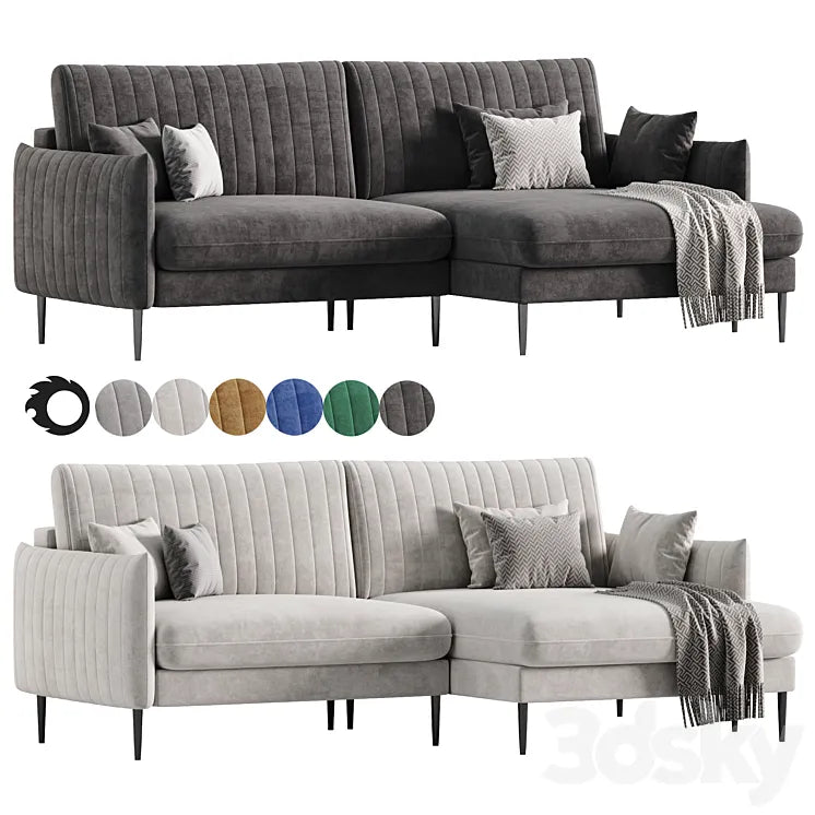 Svaut velvet Sofa 3DSMAX Model