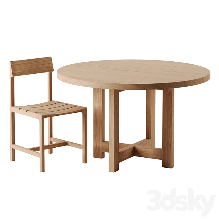 TABLE 02 and CHAIR 04 by Vincent Van Duysen for ZARA HOME 3DSMAX Model