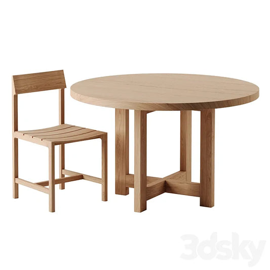 TABLE 02 and CHAIR 04 by Vincent Van Duysen for ZARA HOME 3DSMAX Model