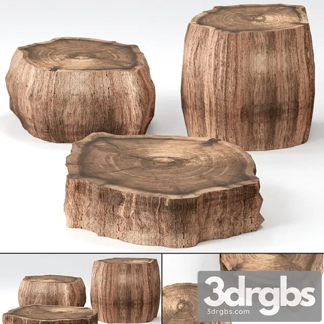 Table 3 slab coffee tables 3D Model Free