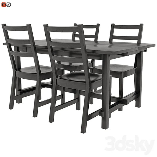 Table and chair IKEA NORDVIKEN 3DSMAX Model