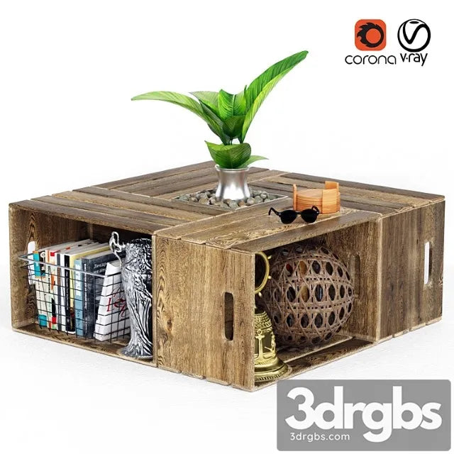 Table from drawers 2 3D Model Free
