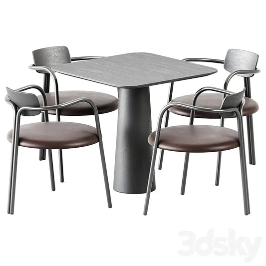 Table POV 460 S80 by Ton and Chair Via Veneto by De Castelli 3DSMAX Model