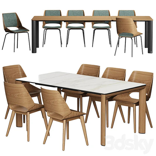 Table ROLF BENZ 957 Chair ROLF BENZ 650 3DSMAX Model