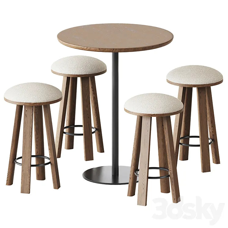 Table Sarek by Boln and Counter Stoll BuzziMilk by BuzziSpace 3DSMAX Model