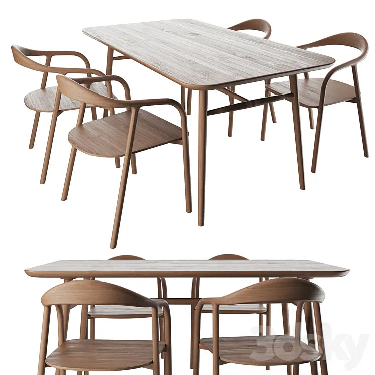 Table Typhoon with chairs Bio 3DSMAX Model