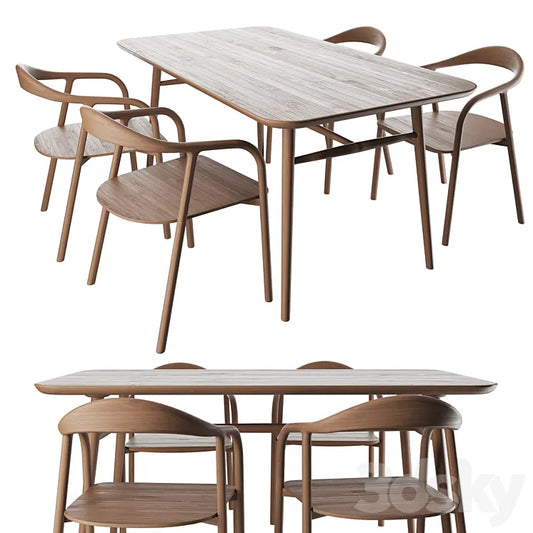 Table Typhoon with chairs Bio 3DSMAX Model