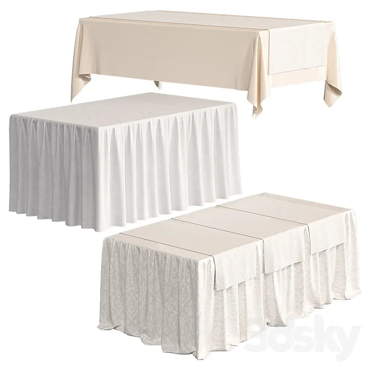 Tablecloth on a rectangular table 3DSMAX Model