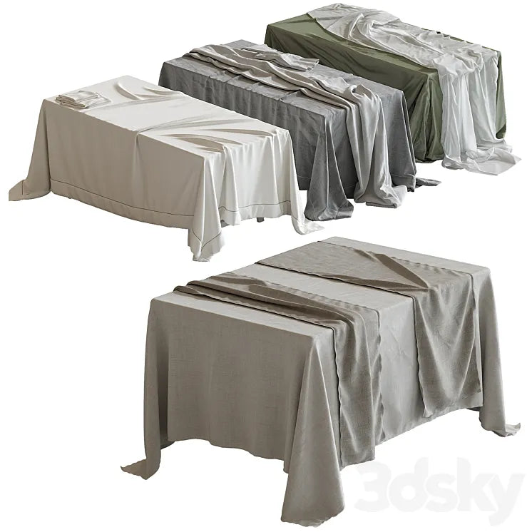 Tablecloth on a rectangular table 74 3DSMAX Model