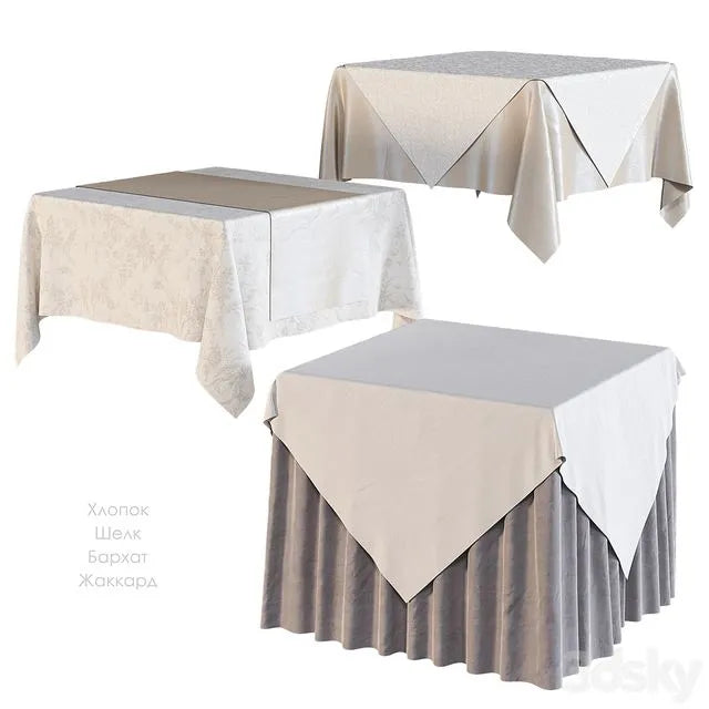 Tablecloth on a square table 3dsMax Model
