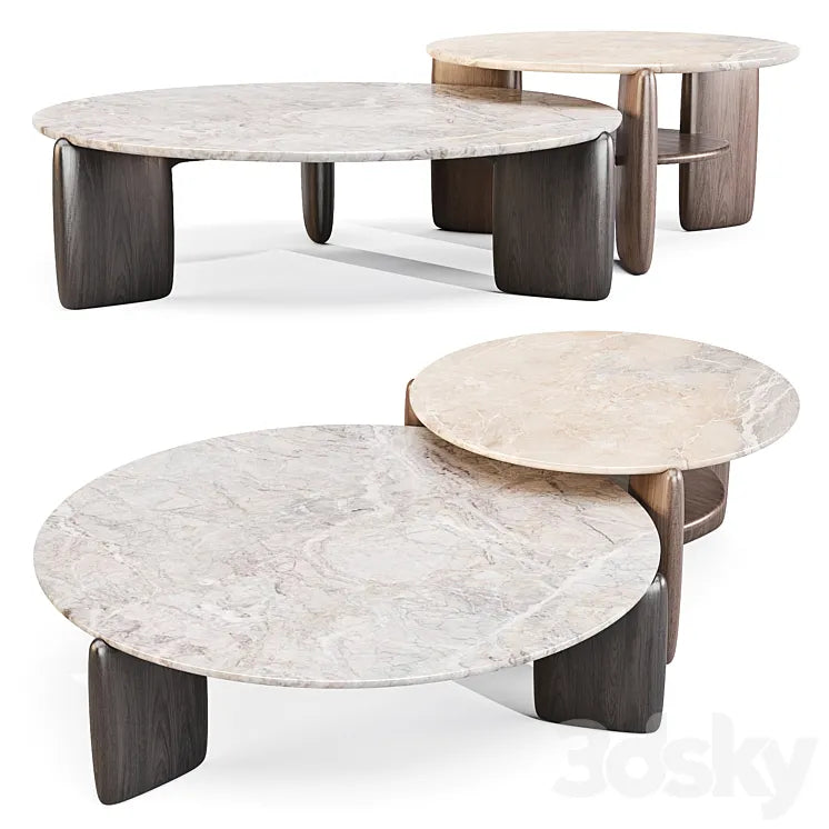 Tacchini: Kanji - Coffee and Side Table 3DSMAX Model