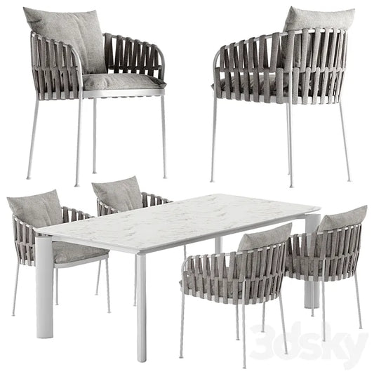 Talenti Frame chair Domino table set 3DSMAX Model