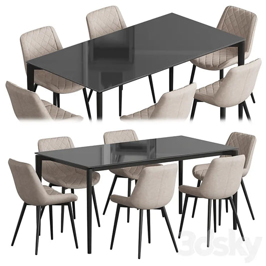 Tandil table La forma Affair Dining set 3DSMAX Model