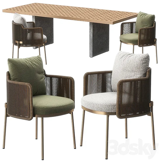 Tape chair Quadrado table by Minotti 3DSMAX Model