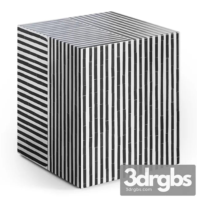 Taylor bone inlay side table by cb2 2 3D Model Free